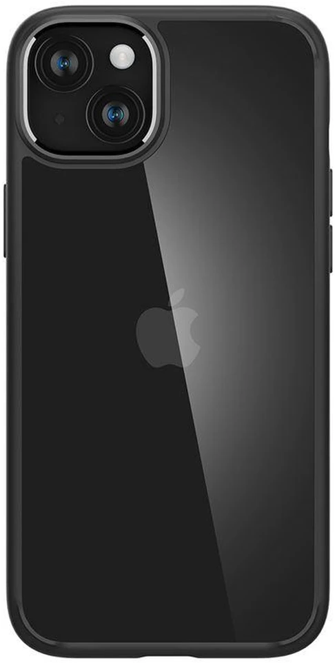Spigen Crystal Hybrid, matte dėklas telefonui juodos spalvos – Apple iPhone 15 Plus