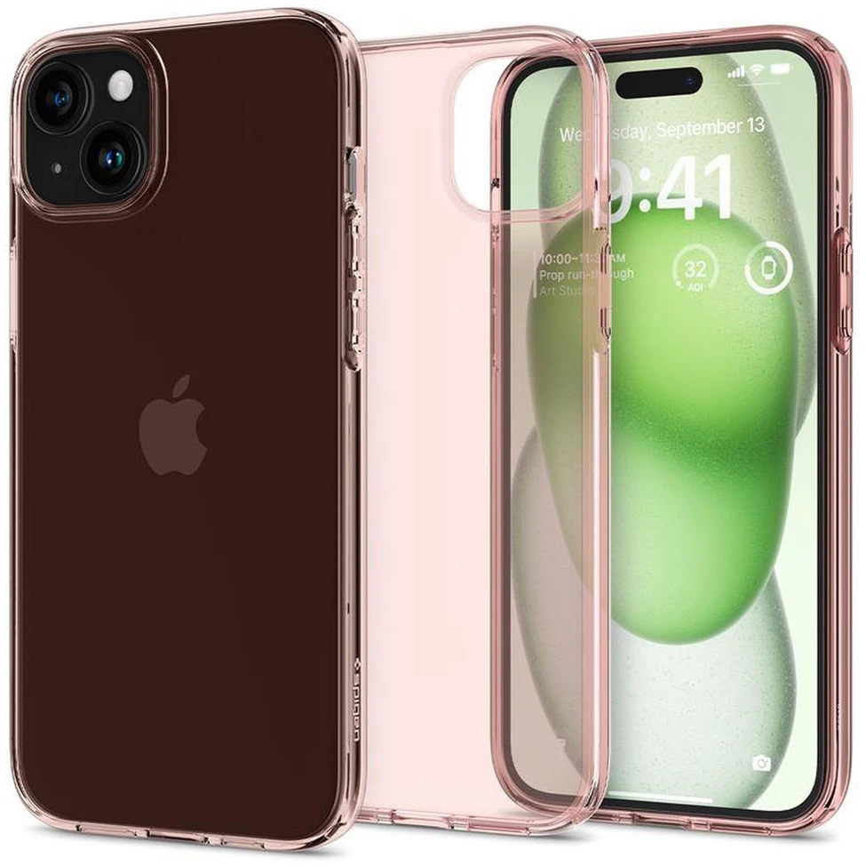 Dėklas „Spigen Crystal Flex“, rožinis krištolas – „Apple iPhone 15 Plus“