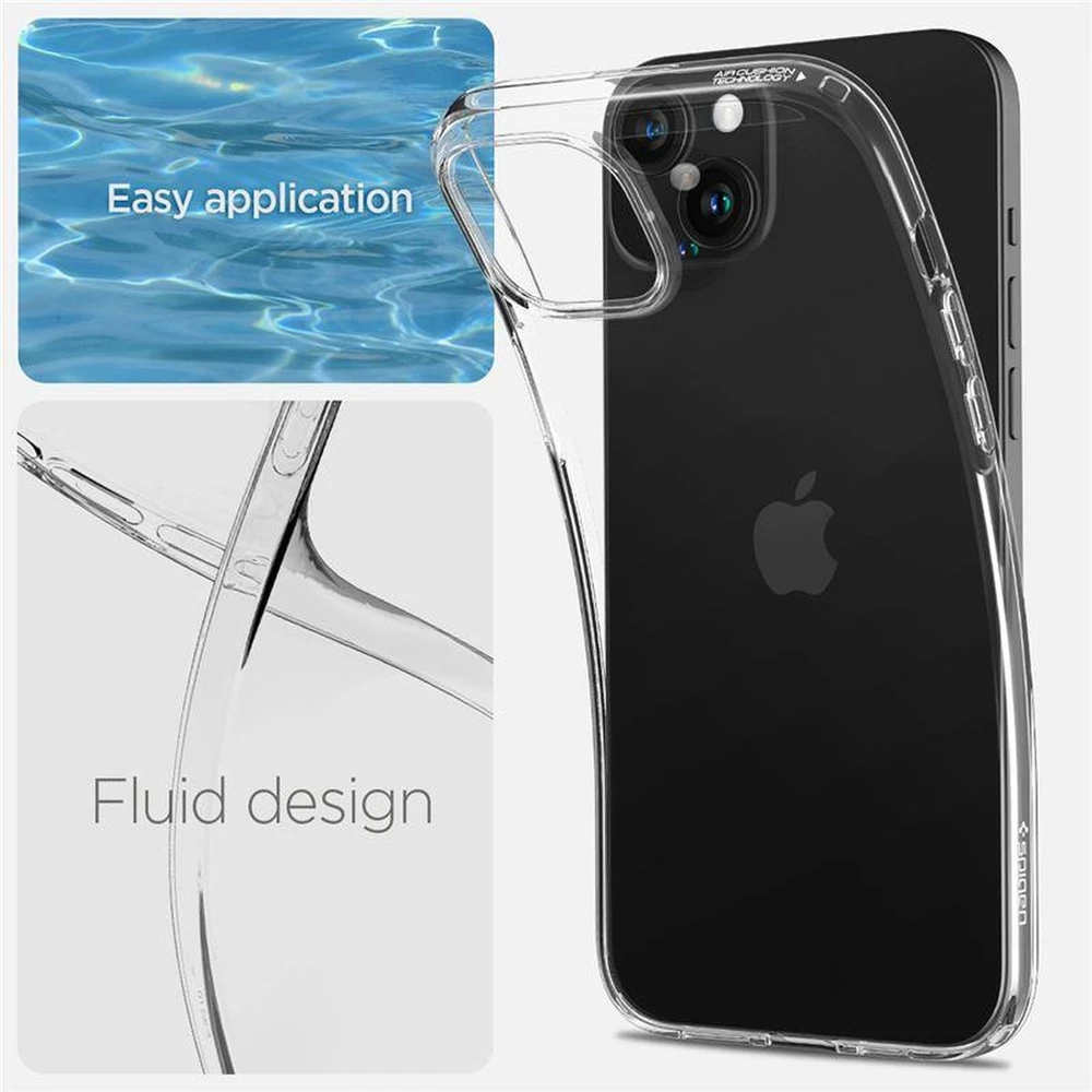 Dėklas „Spigen Crystal Flex“, krištolo skaidrumo – „Apple iPhone 15 Plus“