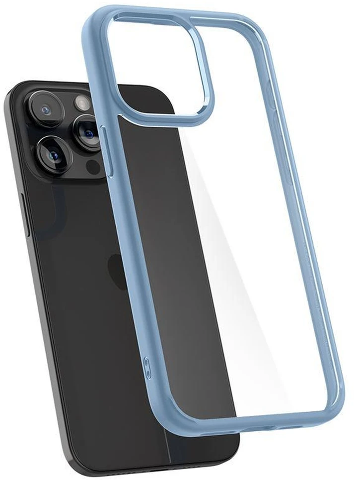 Spigen Crystal Hybrid, sierra dėklas telefonui mėlynos spalvos – Apple iPhone 15 Pro Max