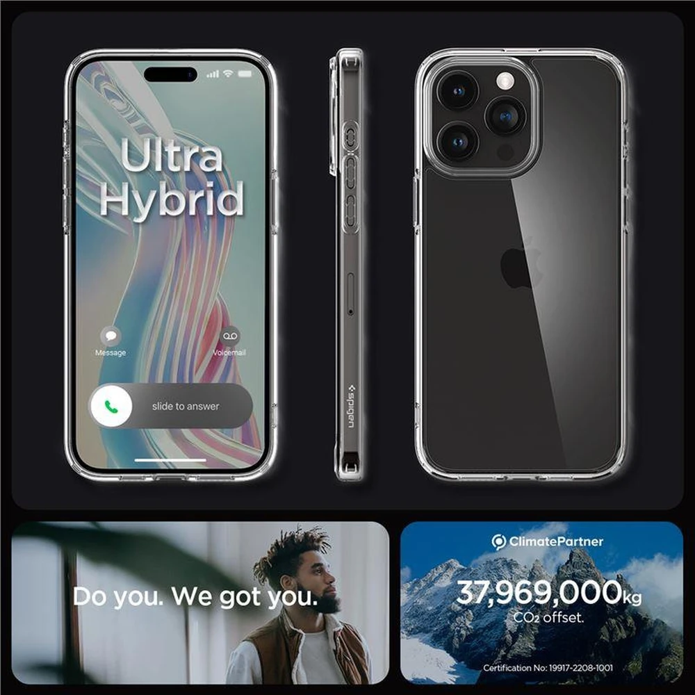 Spigen CRYSTAL Hybrid Apple iPhone 15 Pro – dėklas telefonui skaidrus