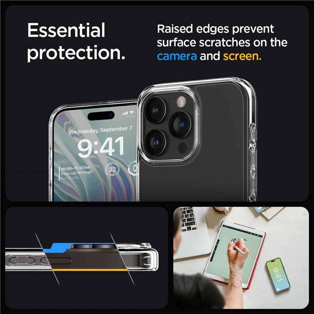 Spigen CRYSTAL Hybrid Apple iPhone 15 Pro – dėklas telefonui skaidrus