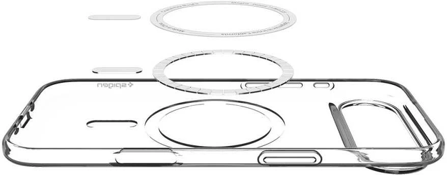 Spigen Liquid Crystal MagSafe dėklas skirtas Apple iPhone 17 Air – skaidrus and baltos spalvos
