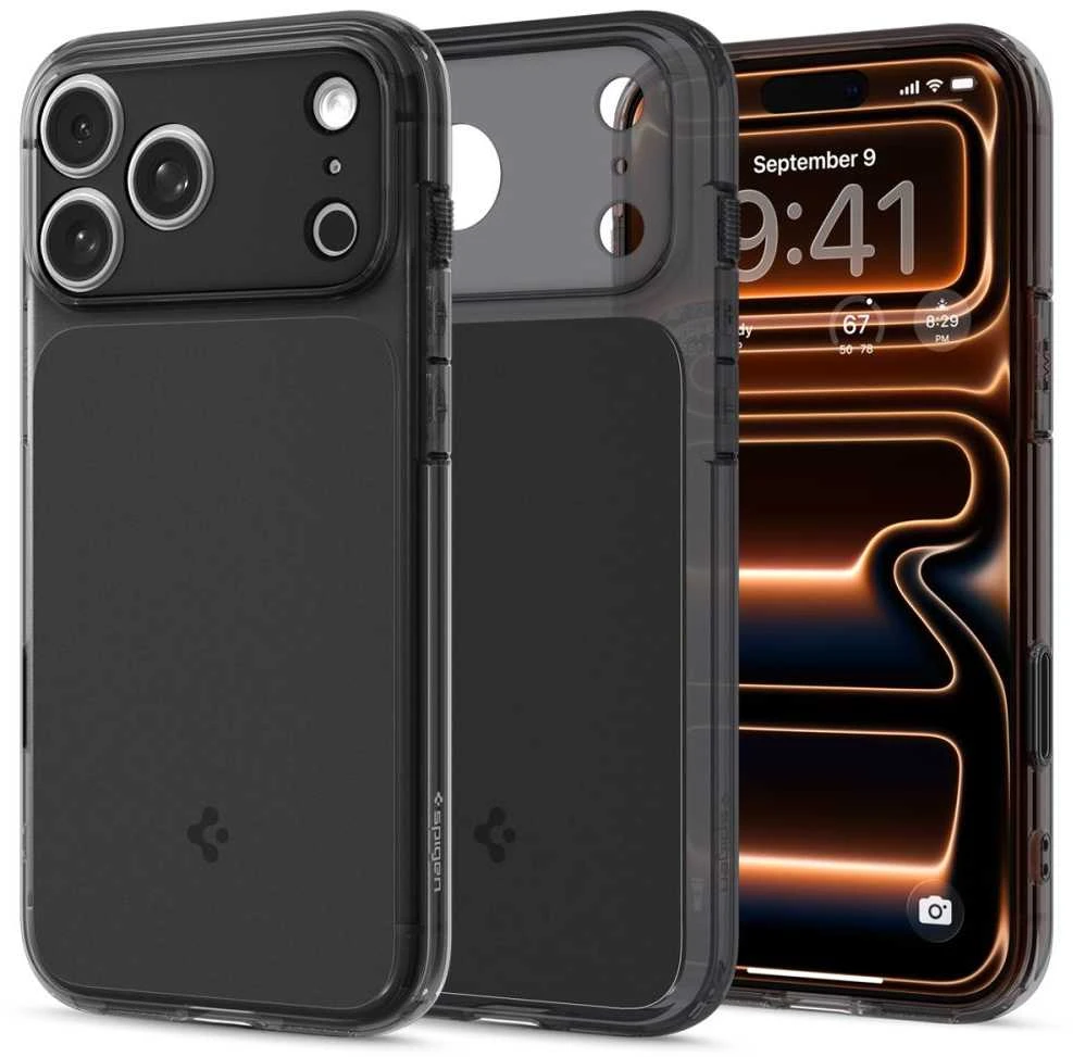 Spigen Ultra Hybrid „T” MagSafe dėklas skirtas Apple iPhone 17 Pro – matinis juodos spalvos