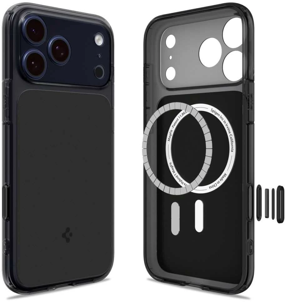 Spigen Ultra Hybrid „T” MagSafe dėklas skirtas Apple iPhone 17 Pro – matinis juodos spalvos
