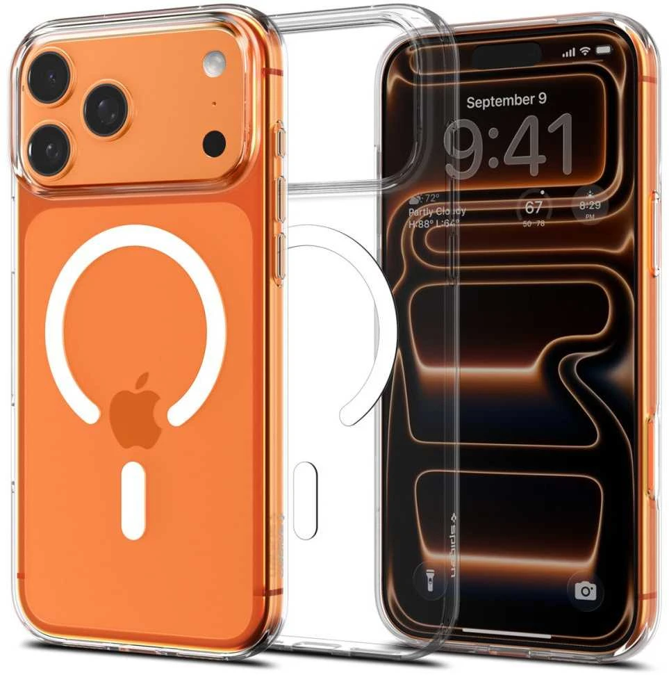 Dėklas „Spigen Liquid Crystal MagSafe“, skaidrus baltas - iPhone 17 Pro Max