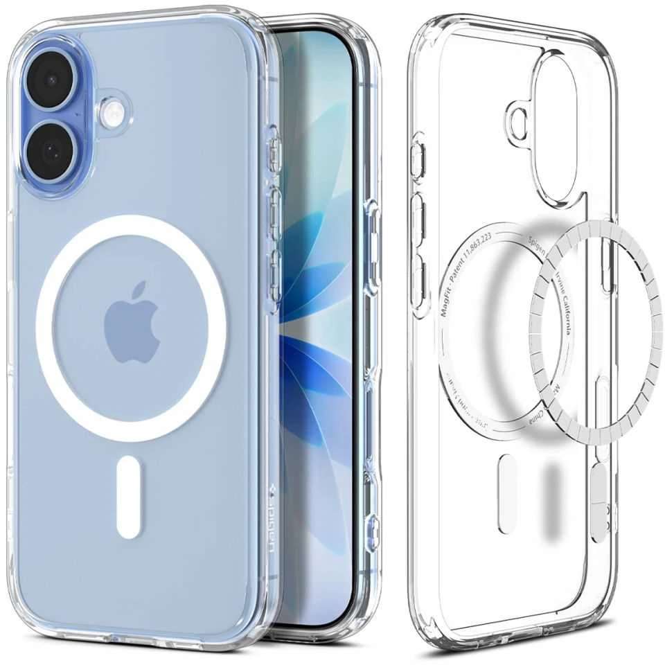 Spigen Ultra Hybrid MagSafe dėklas skirtas Apple iPhone 17 – skaidrus and baltos spalvos