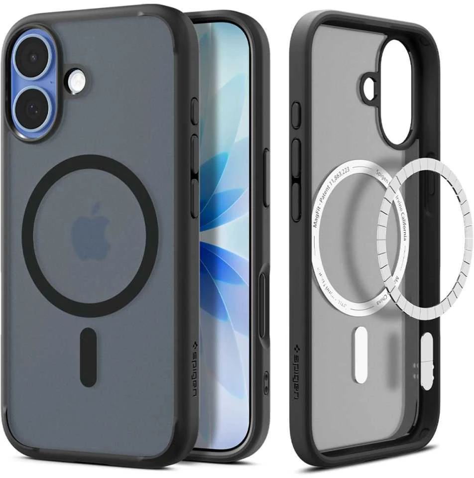 Spigen Ultra Hybrid MagSafe dėklas skirtas Apple iPhone 17 – juodos spalvos