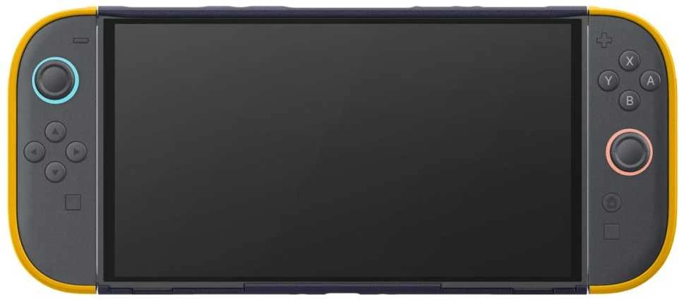 „Spigen Nano Pop“ dėklas, skirtas „Nintendo Switch 2“ – tamsiai mėlynas ir geltonas