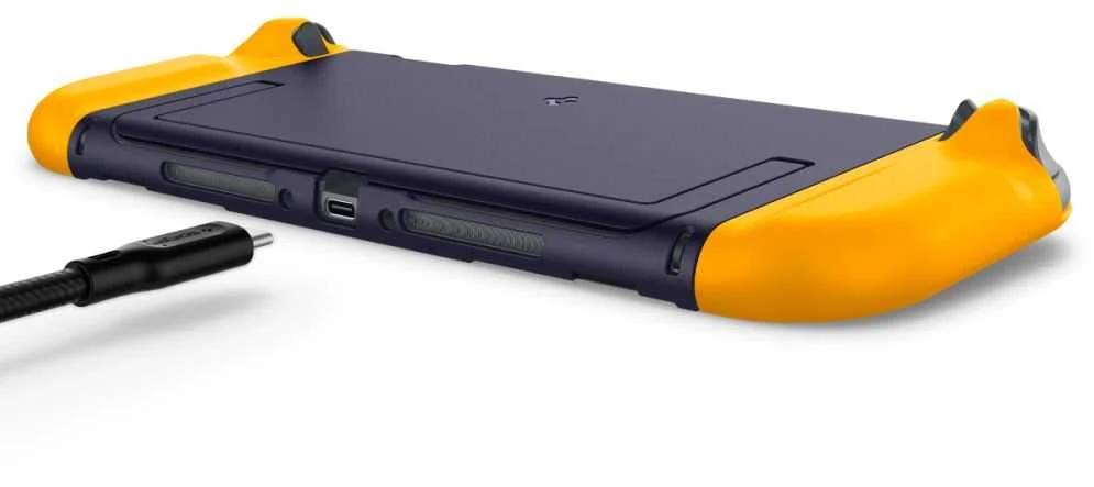 „Spigen Nano Pop“ dėklas, skirtas „Nintendo Switch 2“ – tamsiai mėlynas ir geltonas