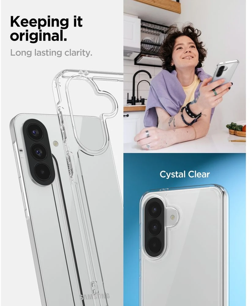 Dėklas „Spigen Ultra Hybrid Galaxy A57 5G“ krištolo skaidrumo