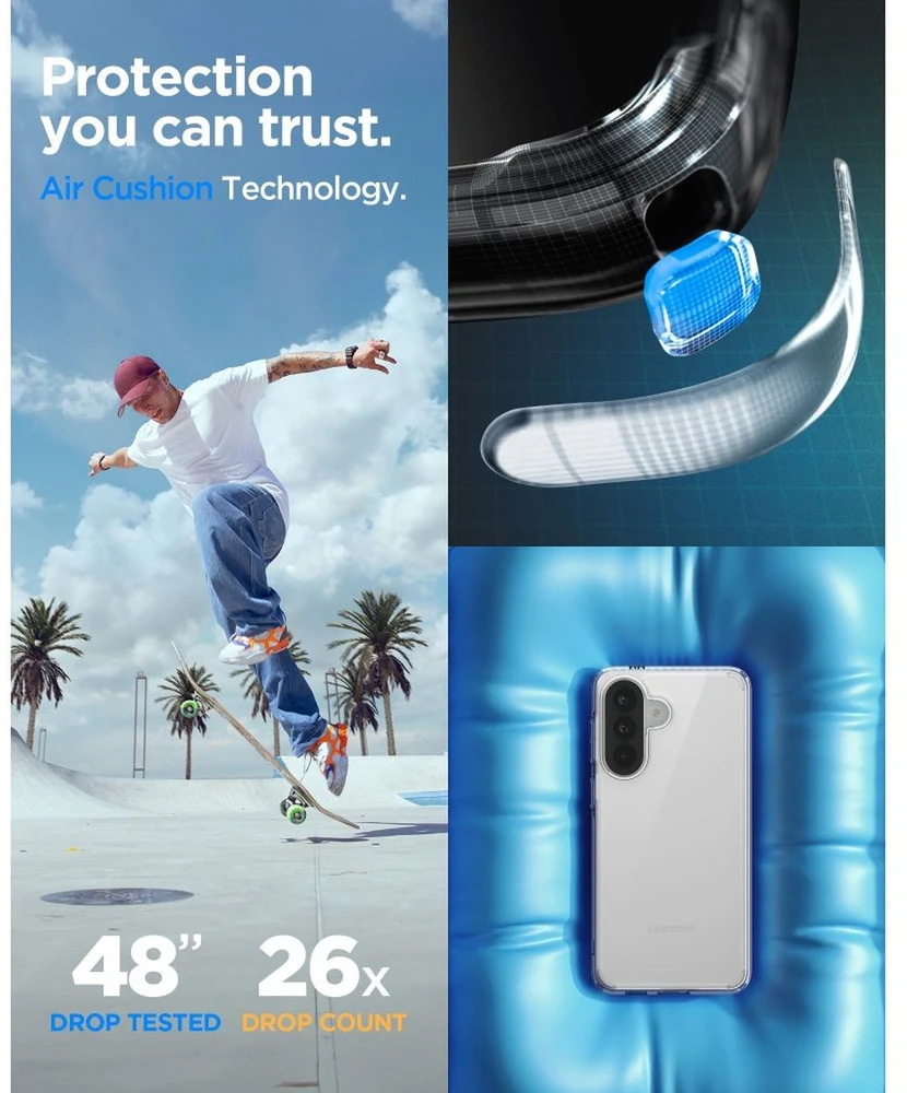 Dėklas „Spigen Ultra Hybrid Galaxy A57 5G“ krištolo skaidrumo