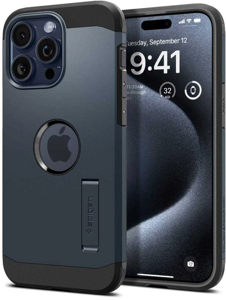 Spigen Tough Armor (MagFit) dėklas skirtas Apple iPhone 15 Pro Max, spalva - Metal Slate
