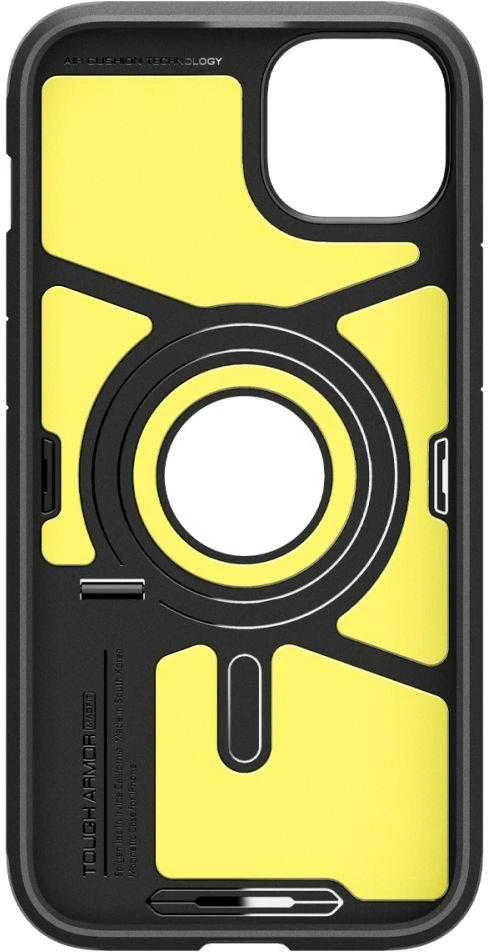 Apple iPhone 15 Spigen Tough Armor Mag MagSafe telefono dėklas juodos spalvos