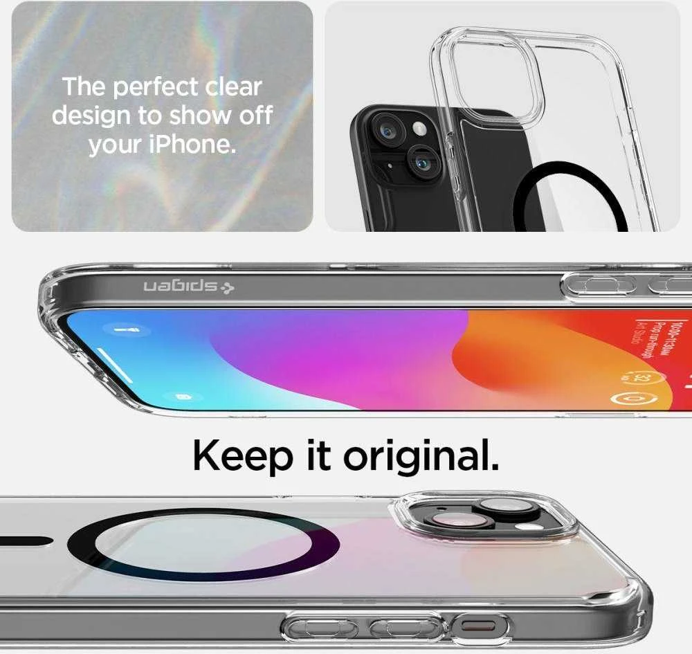 Spigen Ultra Hybrid (MagFit) dėklas skirtas Apple iPhone 15, Juodos spalvos