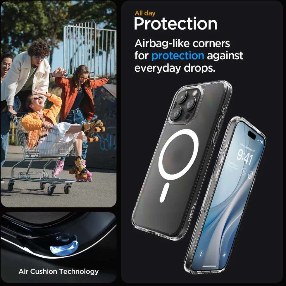Spigen Ultra Hybrid (MagFit) dėklas skirtas Apple iPhone 15 Pro, spalva - Frost Clear