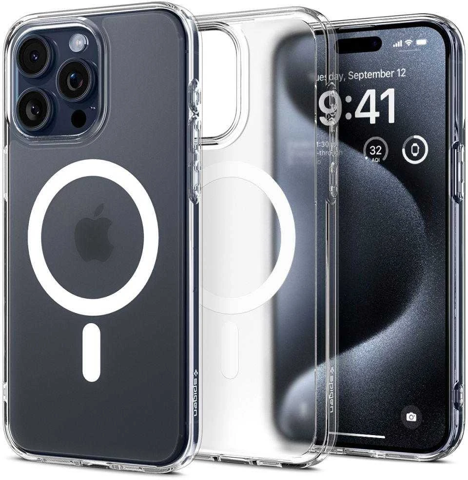 Spigen Ultra Hybrid (MagFit) dėklas skirtas Apple iPhone 15 Pro, spalva - Frost Clear