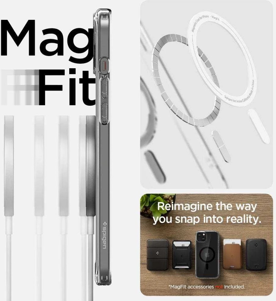 Spigen Ultra Hybrid (MagFit) dėklas skirtas Apple iPhone 15, Juodos spalvos