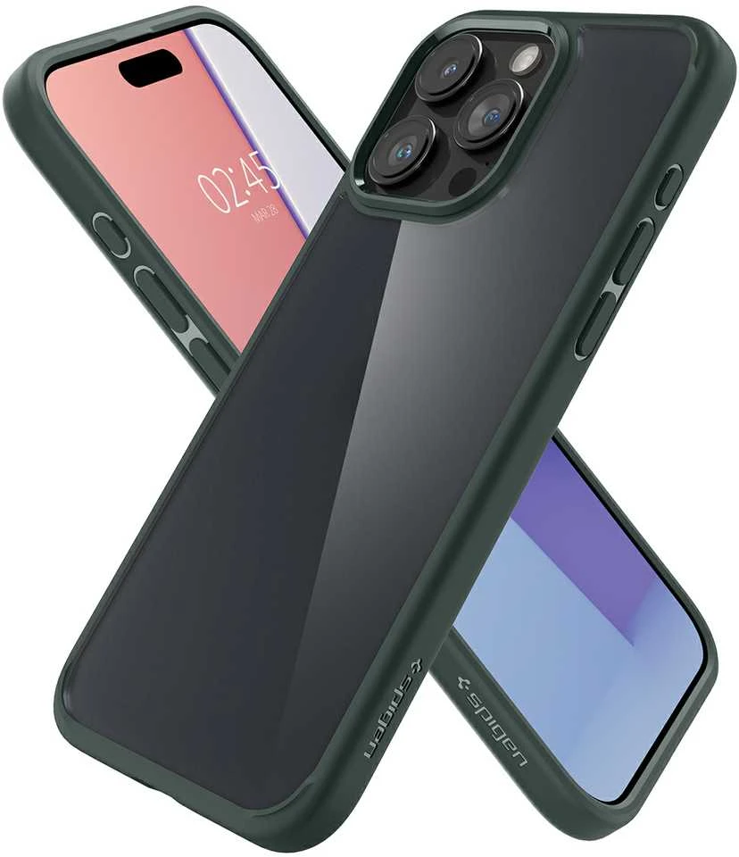 Spigen Ultra Hybrid Matte dėklas skirtas Apple iPhone 15 Pro Max, spalva - Frost Green