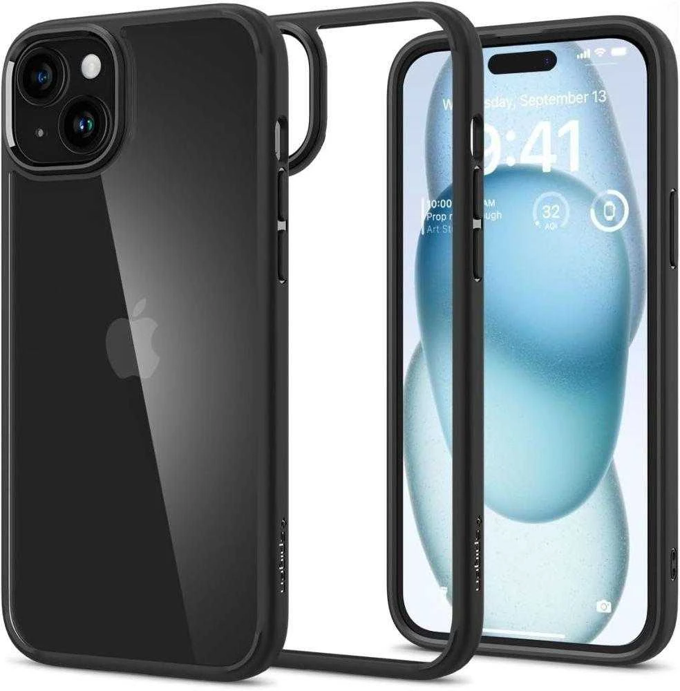 Spigen Ultra Hybrid dėklas skirtas Apple iPhone 15, spalva - Matte Black