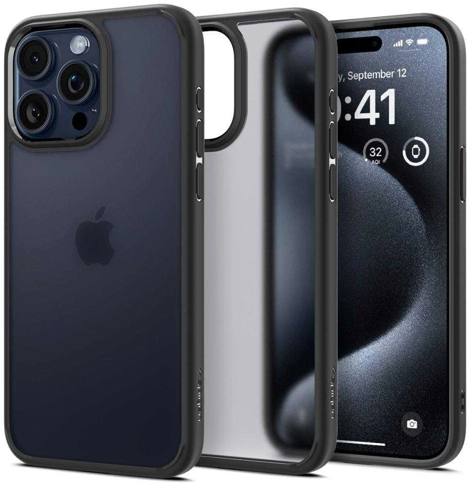Spigen Ultra Hybrid Matte dėklas skirtas Apple iPhone 15 Pro, spalva - Frost Black