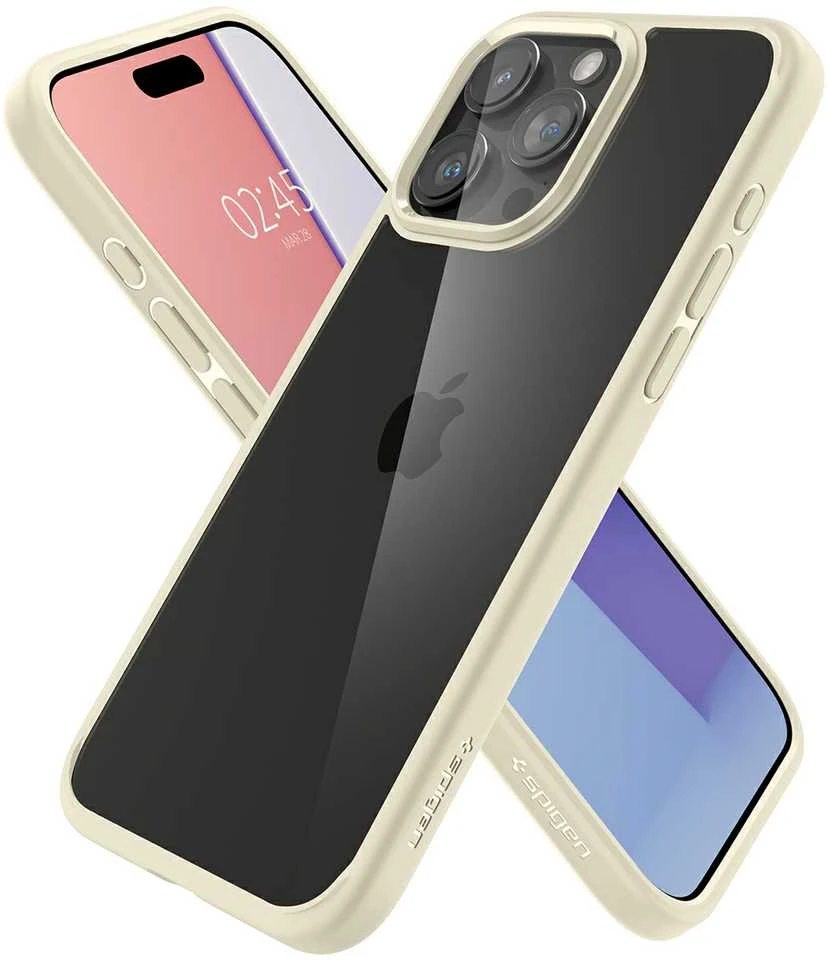 Dėklas Spigen Ultra Hybrid for iPhone 15 Pro Mute rusvai gelsvas