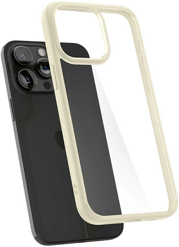 Dėklas Spigen Ultra Hybrid for iPhone 15 Pro Mute rusvai gelsvas