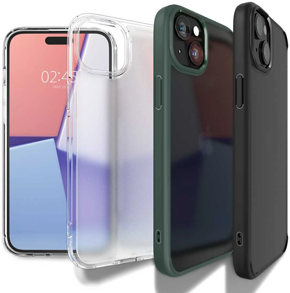 Spigen Ultra Hybrid Matte dėklas skirtas Apple iPhone 15 Plus, spalva - Frost Black