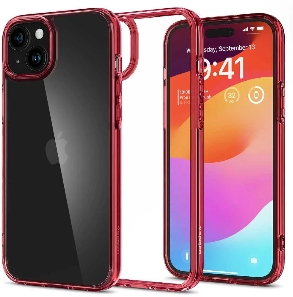 Spigen Ultra Hybrid dėklas skirtas Apple iPhone 15 Plus, spalva - Red Crystal