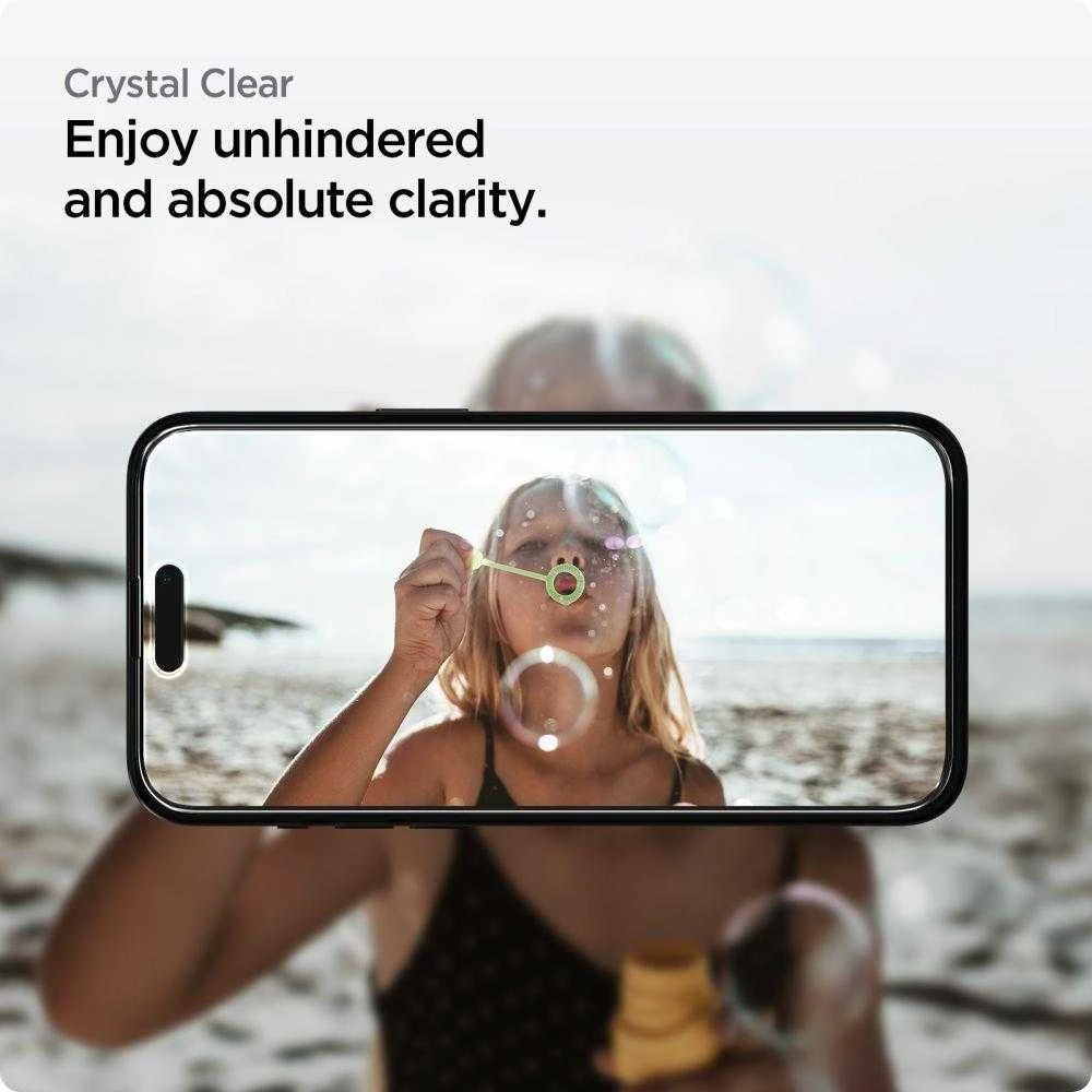 Apsauginis stiklas telefonui Apple iPhone 15 Pro Spigen ALM Glass FC 2-pack juodos spalvos krašteliu