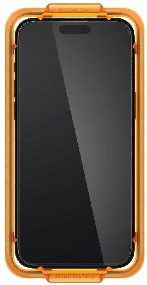 Apsauginis stiklas telefonui Apple iPhone 15 Pro Spigen ALM Glass FC 2-pack juodos spalvos krašteliu