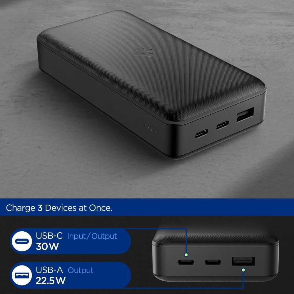 Spigen Essential 30,000mAh 30W Portable Charger, juodas EA3030