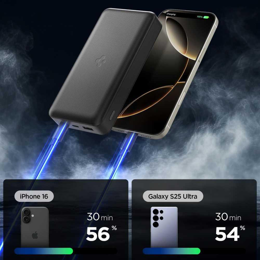 Spigen Essential 30,000mAh 30W Portable Charger, juodas EA3030