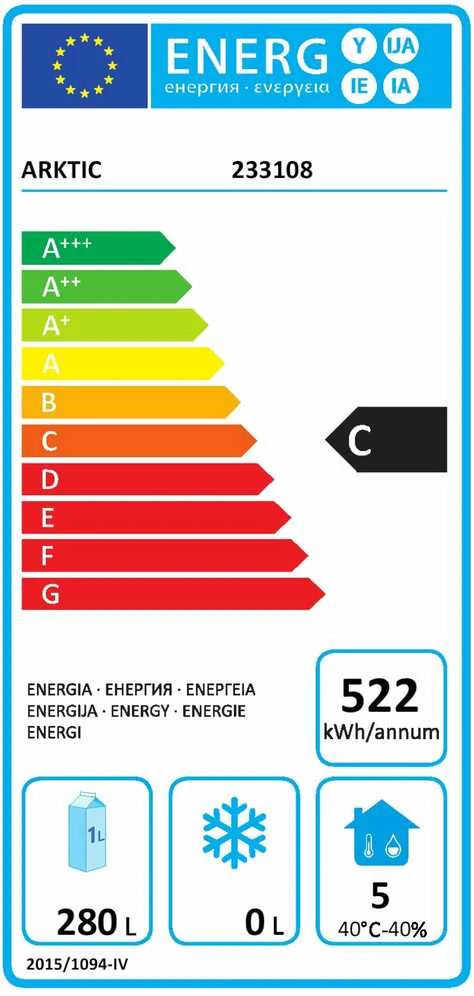 Šaldiklis Šaldymo spinta, 1 durų maitinimo šaldytuvas Profi Line 410L - Hendi 233108