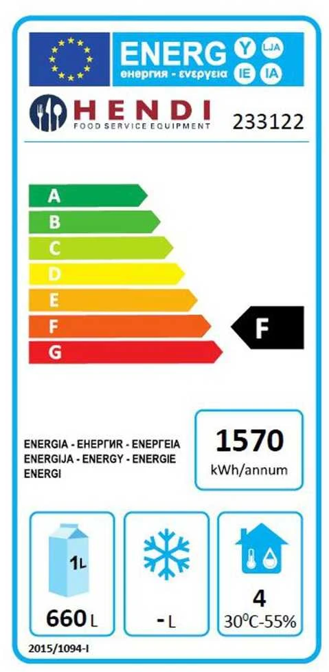 Šaldiklis Arktic Šaldymo spinta 2 durų maitinimo šaldytuvas Profi Line 900L - Hendi 233122