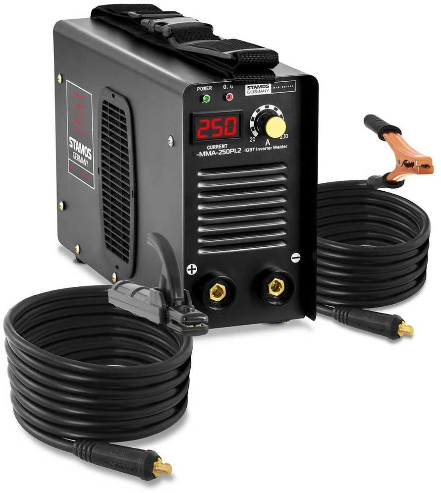 Stamos Germany Kompaktiškas patikimas IGBT MMA suvirinimo aparatas su LED ekranu 250A 230V S-MMA-250PI.2