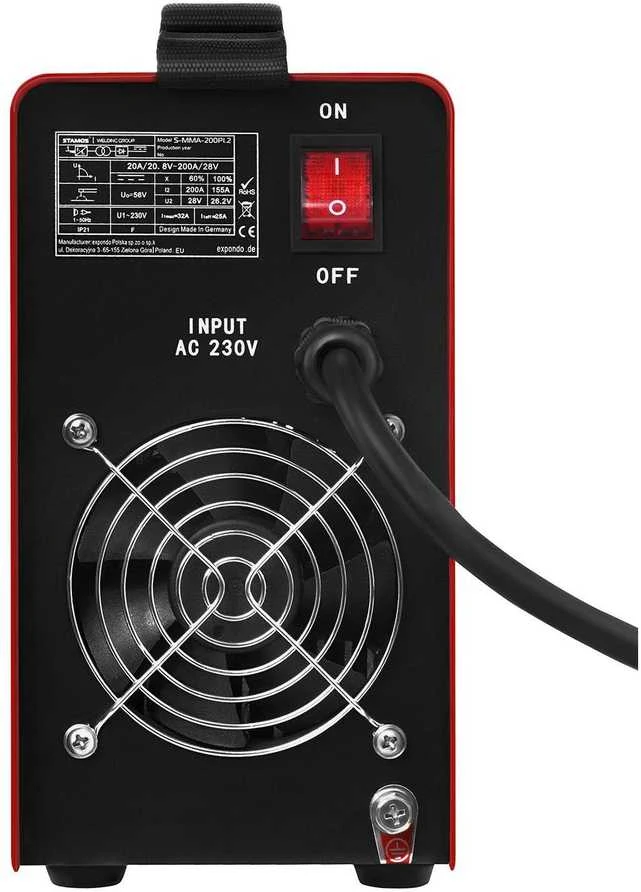 Stamos Germany Kompaktiškas, patikimas MMA IGBT Hot Start suvirinimo aparatas 200A 230V S-MMA-200PI.2