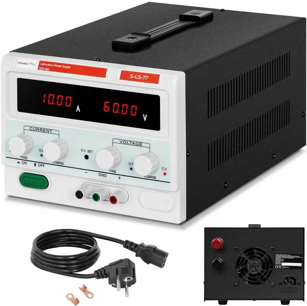 Stamos Germany Laboratorinis maitinimo šaltinis S-LS-77 0-60V 0-10A DC