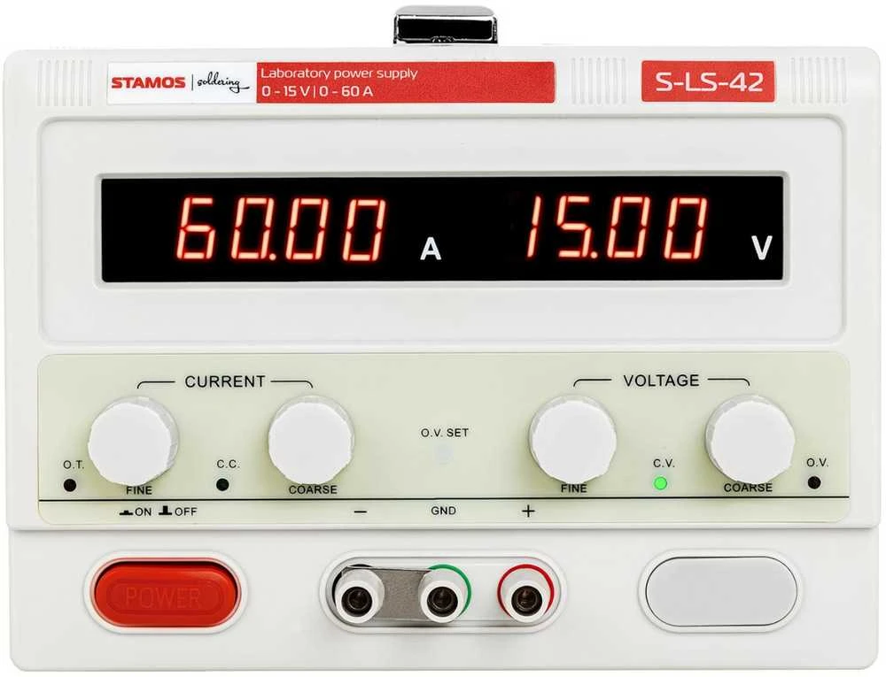 Stamos Soldering Laboratorinio aptarnavimo maitinimas 0-15 V 0-60 A DC 900 W LED