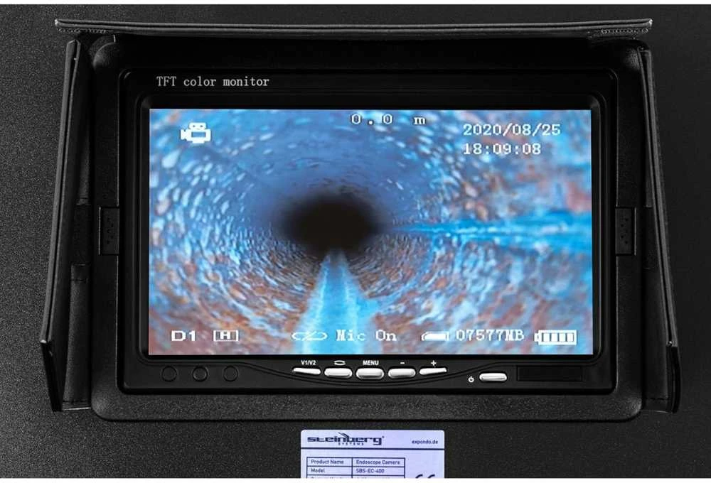 Steinberg Systems Endoskopo diagnostikos tikrinimo kamera korpuse 12 LED TFT 7'' SD 20 m