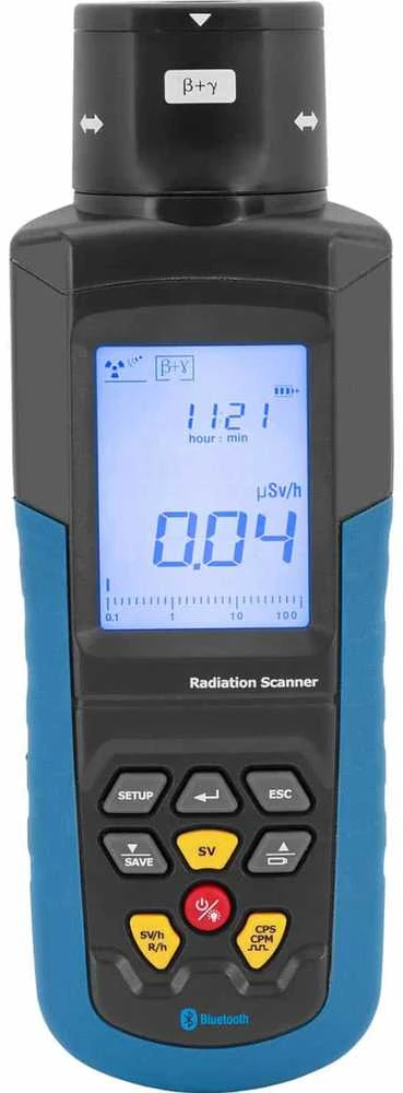 Steinberg Systems Geigerio skaitiklis radioaktyviajai ir rentgeno spinduliuotei LCD Bluetooth + lagaminas