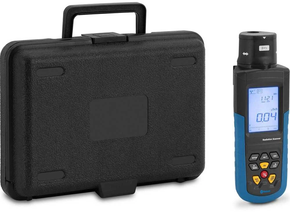 Steinberg Systems Geigerio skaitiklis radioaktyviajai ir rentgeno spinduliuotei LCD Bluetooth + lagaminas
