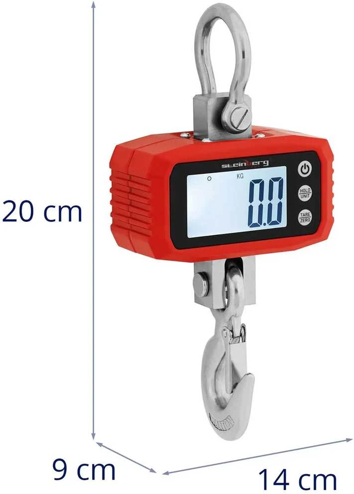 Steinberg Systems LCD pakabinamos sandėlio kablio svarstyklės 1000 kg / 100 g