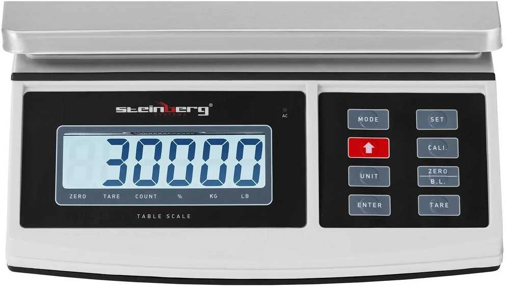 Virtuvinės svarstyklės Steinberg Systems LCD siuntinio pašto svarstyklės 21 x 27 cm 30 kg / 1 g