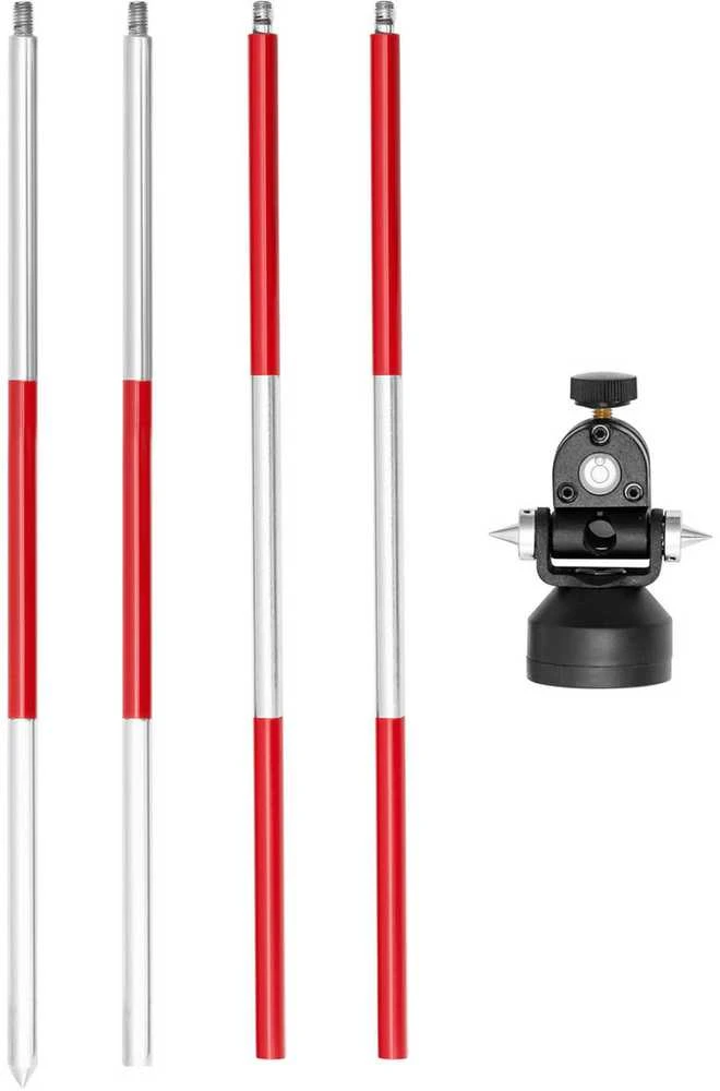Steinberg Systems Mini prizminis geodezinis tolimačio veidrodis su stulpo sidabro danga sk. 3,5 cm 1,26 m