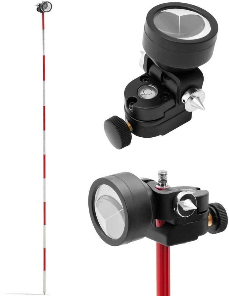 Steinberg Systems Mini prizminis geodezinis tolimačio veidrodis su stulpo sidabro danga sk. 3,5 cm 1,26 m