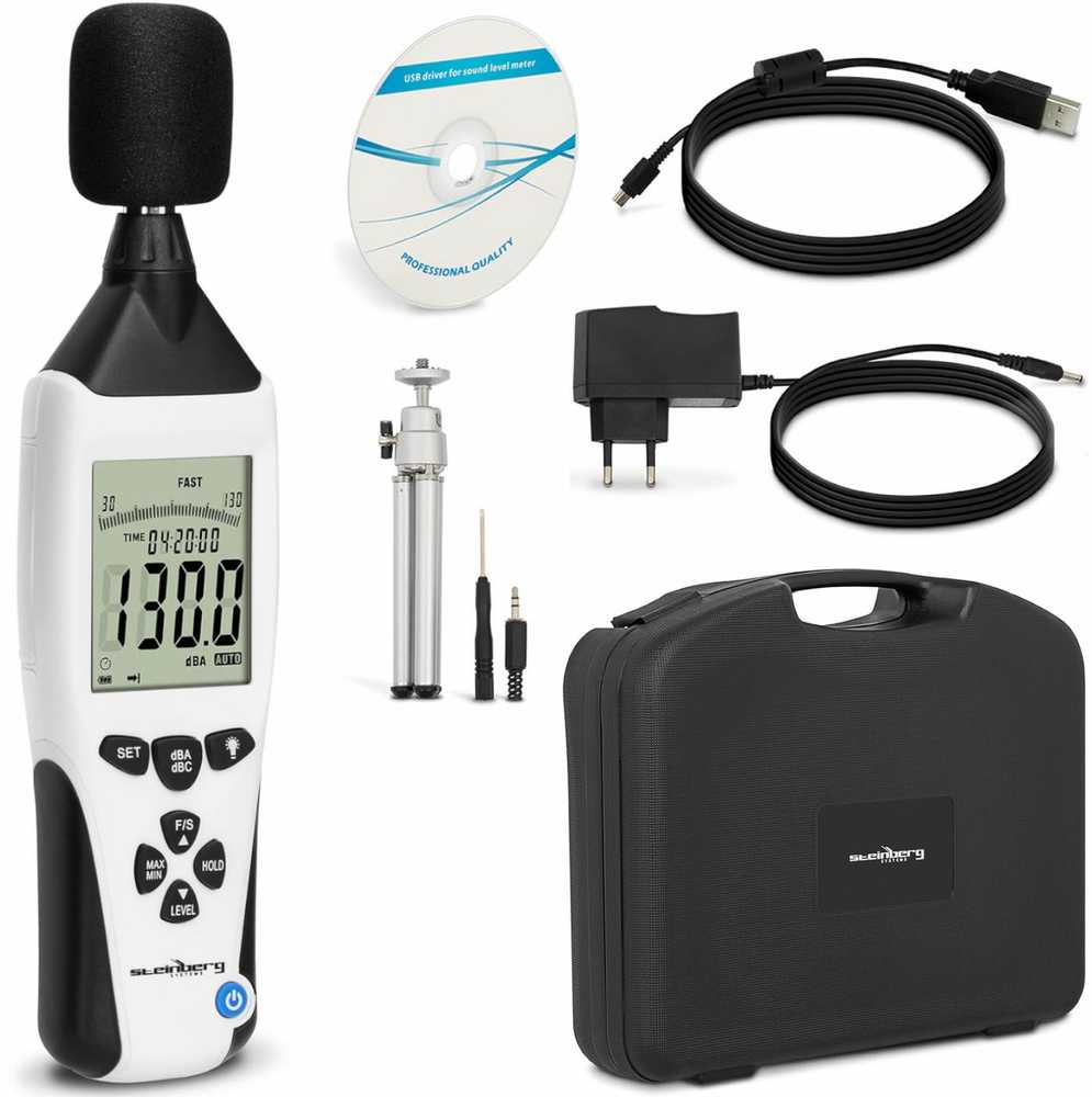 Steinberg Systems Skaitmeninis garso intensyvumo matuoklis, decibelų matuoklis 30-130 dB