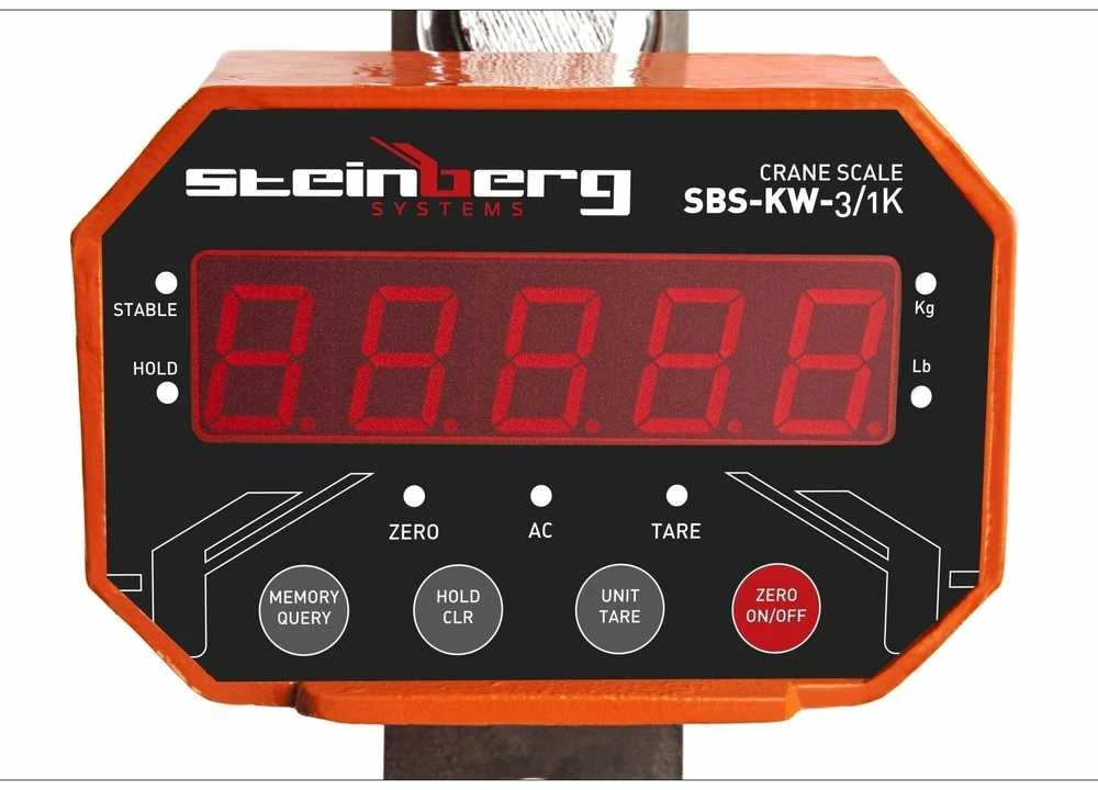 Virtuvinės svarstyklės Steinberg Systems Kablio svarstyklės 3000 Kg su nuotolinio valdymo pulteliu pramonei ir prekybai - LED