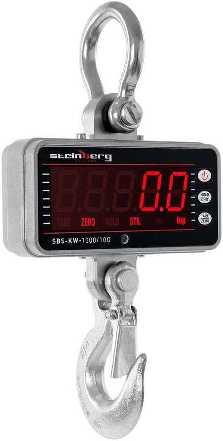 Virtuvinės svarstyklės Steinberg Systems Pakabinamos kablio svarstyklės su nuotolinio valdymo pulteliu iki 1000kg / 0,5kg LED