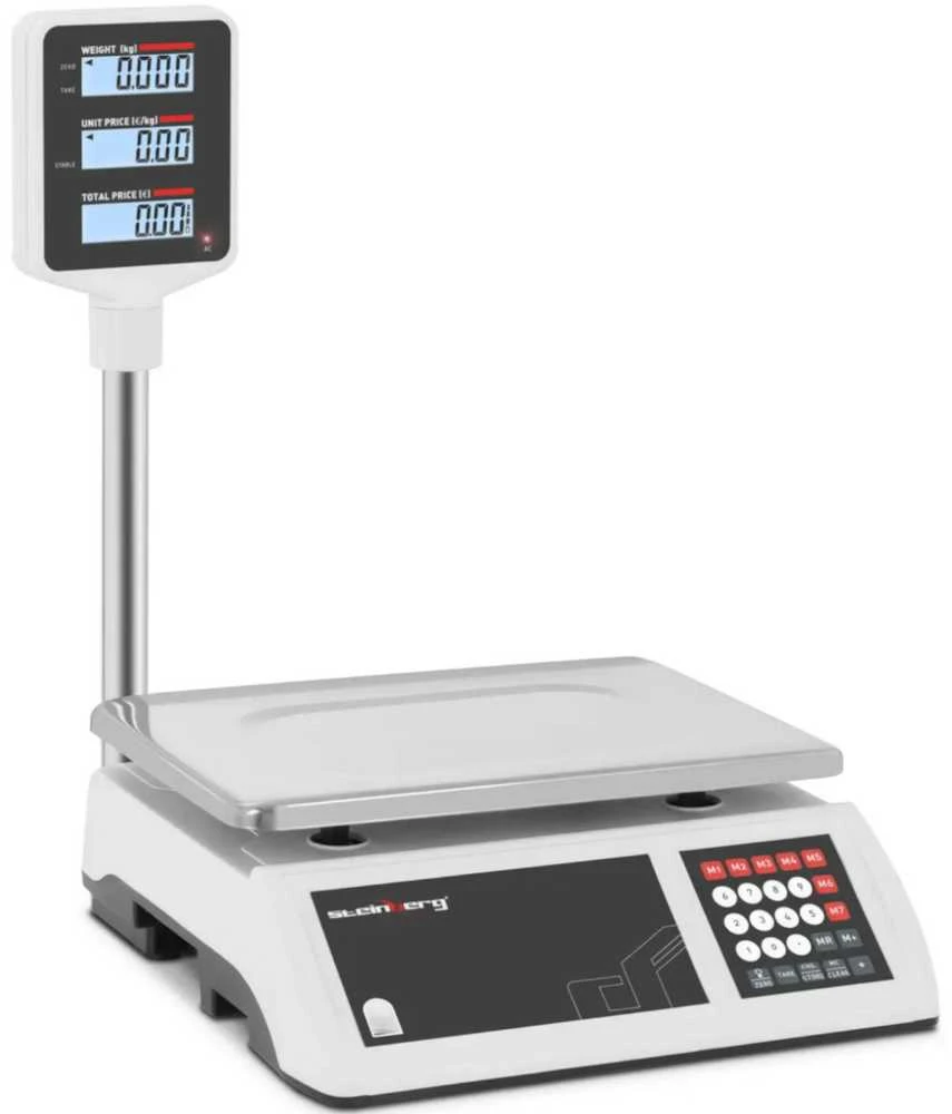 Virtuvinės svarstyklės Steinberg Systems LCD parduotuvės ir sandėlio tikrinimo svarstyklės 15kg / 2g